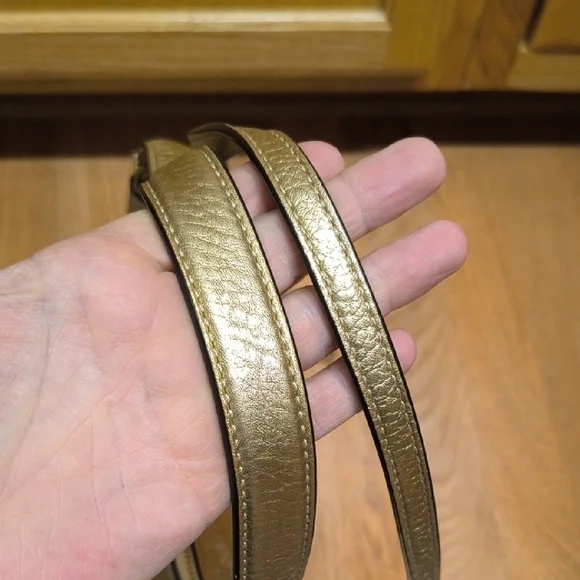 Michael Kors Gold Leather Shoulder Bag & Card Holder 😍 Shimmery 😍 - Picture 5 of 16